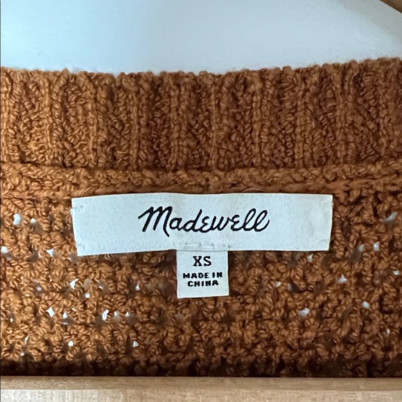 Madewell Sweater Mustard Brown Drop Shoulder XS - Picture 2 of 8